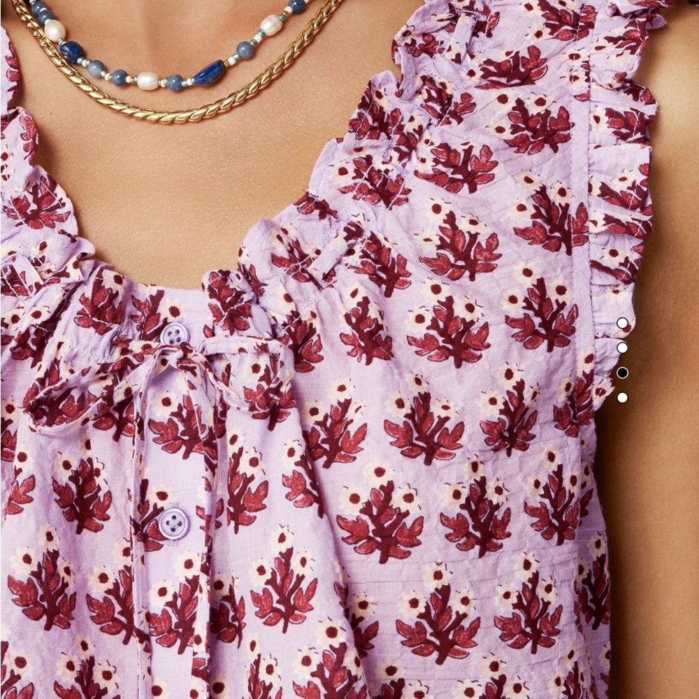 J. Crew Purple and Red Floral Blouse - Picture 4 of 4